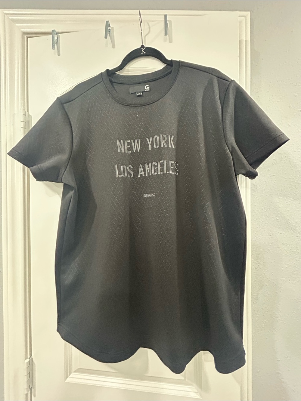 Guess Black Short Sleeve Graphic Tee - New York Los Angeles
